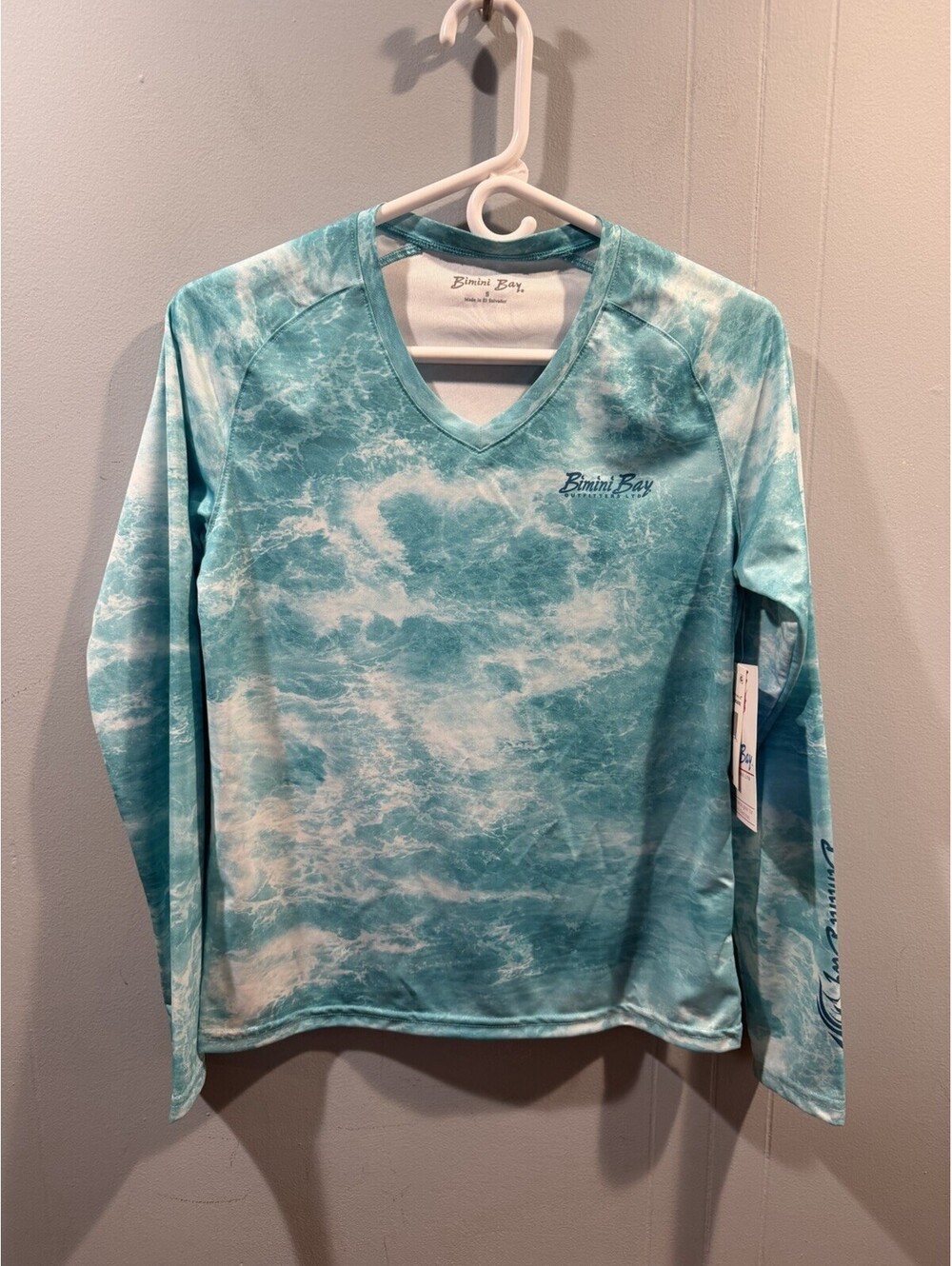 Womens Bimini Bay Outfitters Long Sleeves Top Size Small Turquoise Shirt
